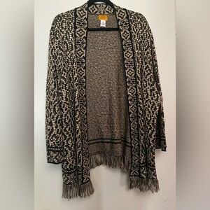 Ruby Rd Black and Cream Cardigan Sweater